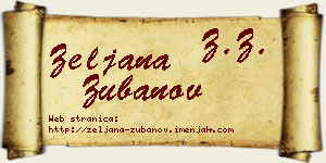 Željana Zubanov vizit kartica